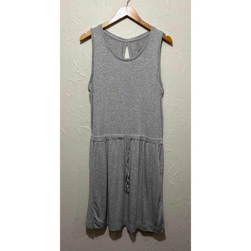 Dakini heather grey jersey-knit elastic waist casual dress (large)